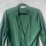 Tory Burch 100% Merino Wool Cardigan Sz XL Jewel Green Image 2