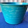 Green tin flower pot Image 2