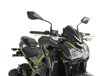 Kawasaki Z900 Naked Windshield - Puig - Gloss Black