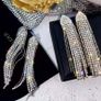 Classic women's long crystal earrings Image 6