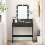 Dressing Table with LED Mirror White or Black Hollywood  & Storage Drawers Image 3