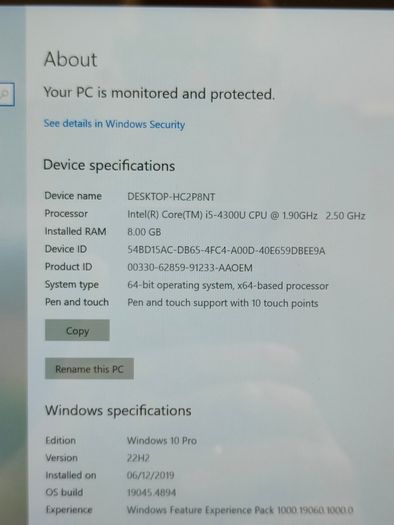 Microsoft Surface Pro 3 12inch i5-4300U 8GB RAM 256GB SSD Windows 10 Pro Touch (Without Keyboard)