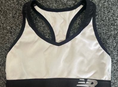 White New Balance Sports Bra Crop Top