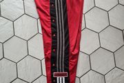 red Adidas Vintage retro Adibreak poppers track pants activewear bottoms tracksuit bottoms D6 M/L