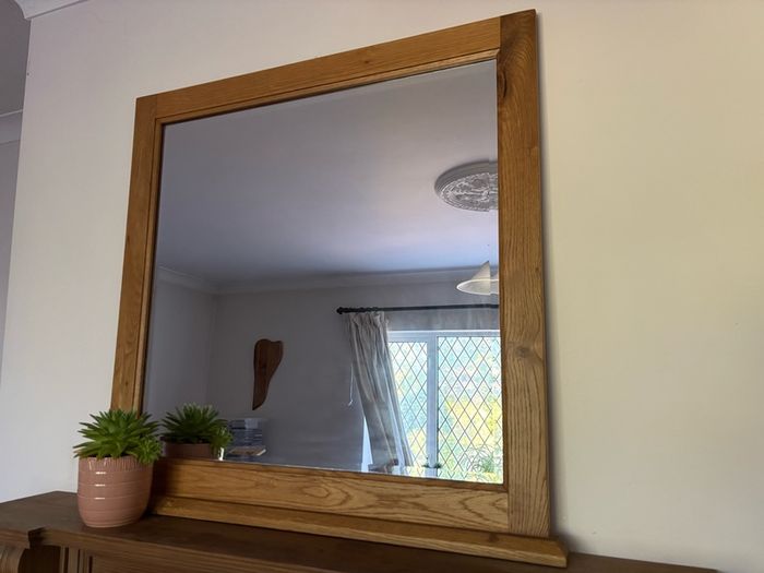 Solid wood free standing mirror