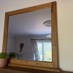 Solid wood free standing mirror