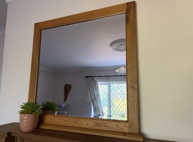 Solid wood free standing mirror