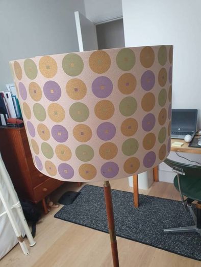Mid-century Patterned Fabric Light Shade