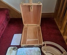 Watercolor acrylic wooden art box and painting Pallete