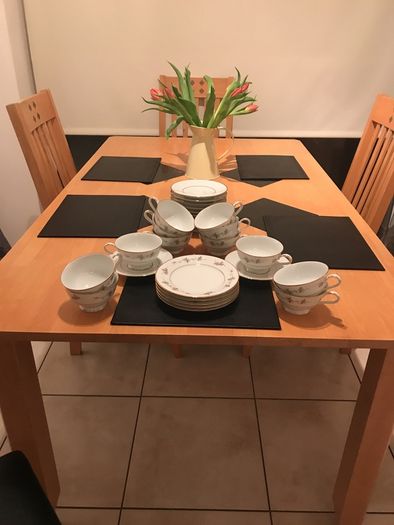 Rare & discontinued handcrafted Zylstra Select Fine China Autumn Gold Tea Set
