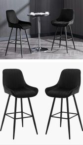 Bar stool black velvet