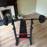 Home Gym Bench Press Set with Barbell and Weights Complete Set Image 2