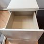 Ikea Malm - White bed side chest with top glass Image 3
