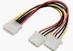 New 20cm 4 PIN IDE Molex Power Supply Y 2 Way Cable Splitter Extension Lead #166