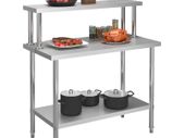Kitchen Work Table with Overshelf Stainless Steel