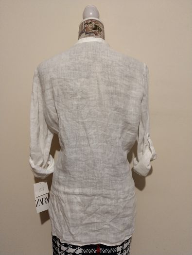 Zara White Linen Top, New With Tags