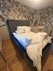 Dark grey king size bed