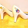 Vintage White Ladies Shoe Ornaments Image 5