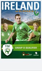 Rep of IRELAND v SLOVAKIA Soccer programme 28-03-2007