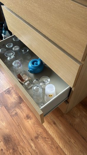 Wooden dresser from Ikea for sale. Really handy for clothes and socks etc.