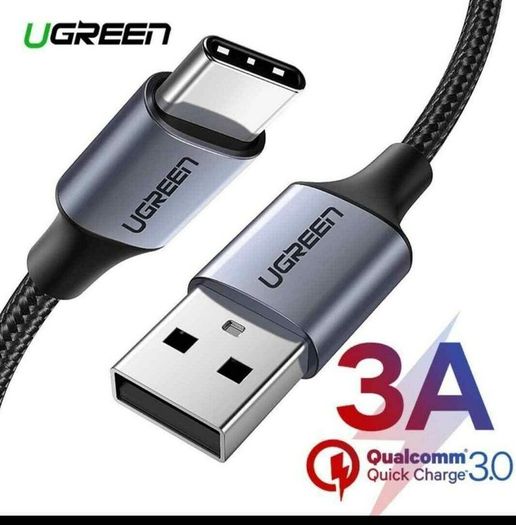 Ugreen 3M USB-C Fast Charging QC 3.0/2.0 & Data Sync Nylon Braided Cable (Brand New/Warranty)