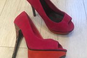 Pink and orange high heels