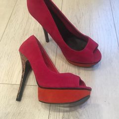 Pink and orange high heels