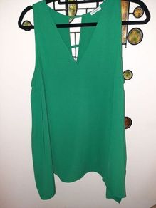 River Island Emerald Green Asymmetrical Top , UK 18 , Mint Condition