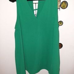 River Island Emerald Green Asymmetrical Top , UK 18 , Mint Condition