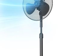 40W Pedestal Fan, 3 Speed Settings, 90 Oscillation, Adjustable Height Stand Fan, Powerful Airflow and Quiet Operation, Ideal For Home & Office, Black