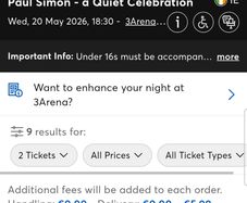 2 x Paul Simon tickets