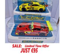 Scalextric Track Car Twin Pack Mercedes vs Aston martin Slot Cars  C4332 + C4446 GT )