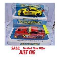 Scalextric Track Car Twin Pack Mercedes vs Aston martin Slot Cars  C4332 + C4446 GT )