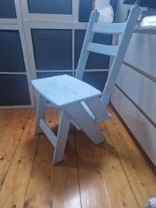 Solid wood ladder/library chair
