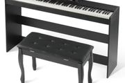 88 Key Fully Weighted Digital Piano Dual Keyboard Mode Cabinet Bracket Bench