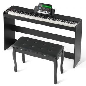 88 Key Fully Weighted Digital Piano Dual Keyboard Mode Cabinet Bracket Bench
