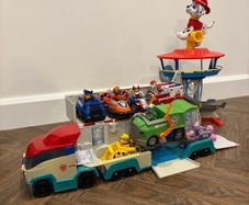 Paw Patrol figures, vehicles, truck and tower