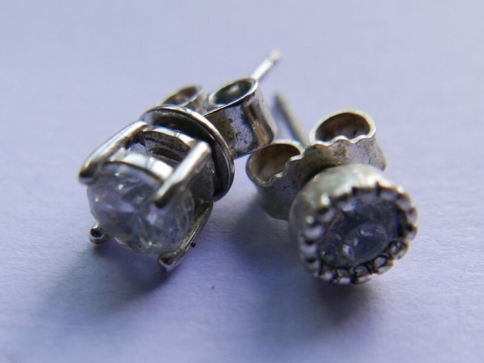 Vintage 925 Sterling Silver  cubic zirconia stunning earrings