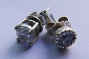 Vintage 925 Sterling Silver  cubic zirconia stunning earrings
