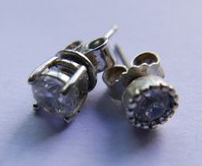 Vintage 925 Sterling Silver  cubic zirconia stunning earrings