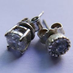 Vintage 925 Sterling Silver  cubic zirconia stunning earrings
