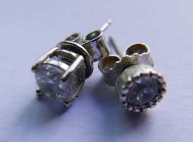 Vintage 925 Sterling Silver  cubic zirconia stunning earrings