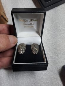 vintage silver marcasite earrings