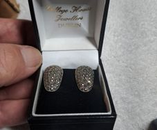 vintage silver marcasite earrings