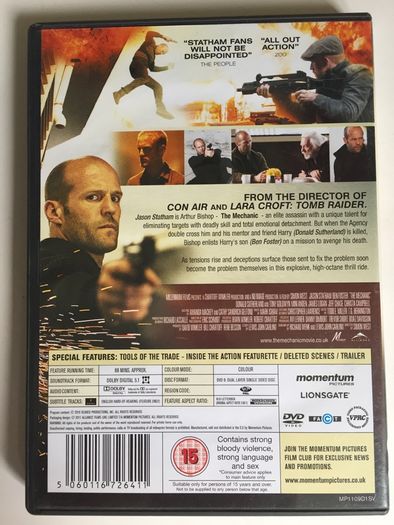 The Mechanic [2011] Jason Statham, Ben Foster, Tony Goldwyn and Donald Sutherland [Movie DVD]