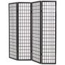 Folding 4-Panel Room Divider Japanese Style 160x170 cm Black Image 4
