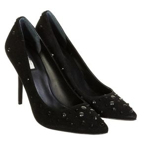 GUESS FLPAD4SUE08 high heels courts shoes nlack suede with metal studs RRP 150e 4.5 UK NEW & BOXED bank holiday sale