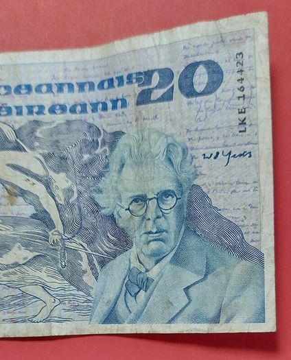 Irish 1983  "YEATS" Twenty pound note in .Fine condition
