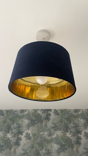 Navy Velvet Lampshade