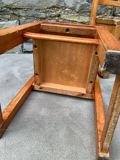 Set of 3 antique Oak childs chairs.